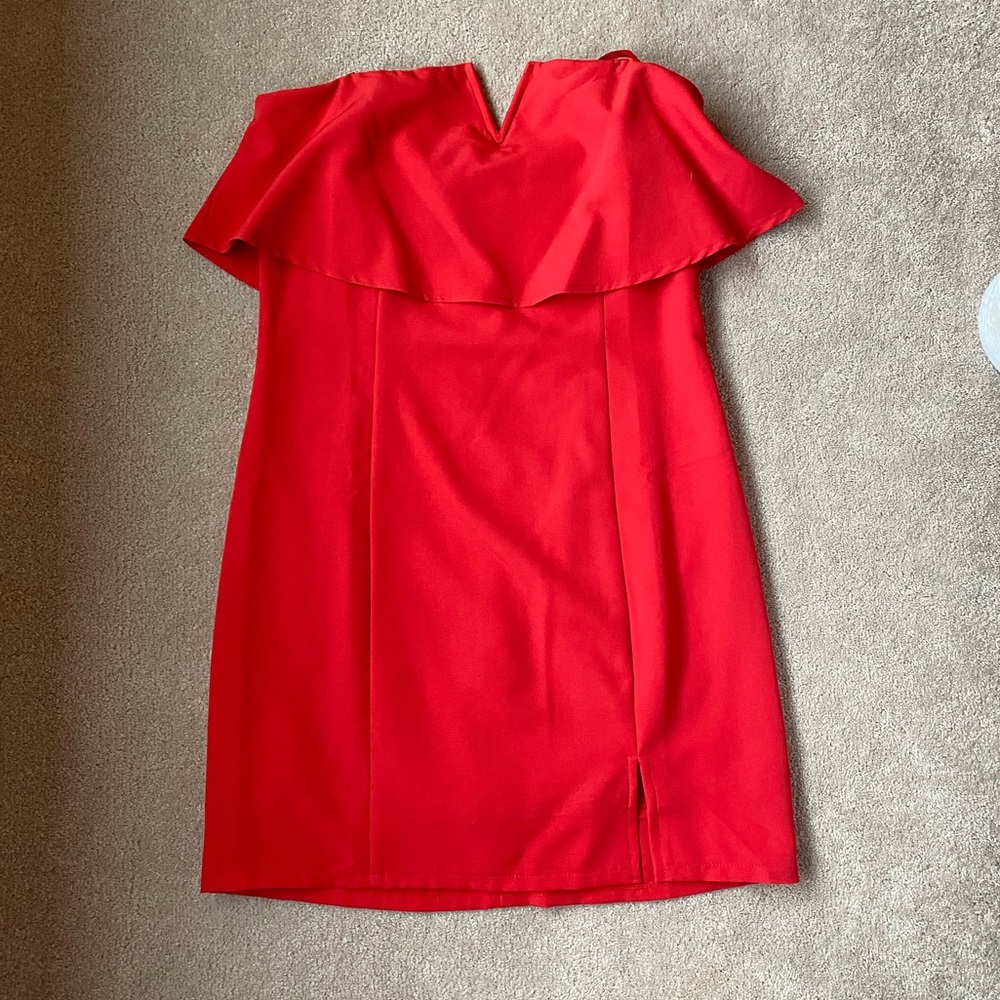 She and Sky Strapless Red Dress